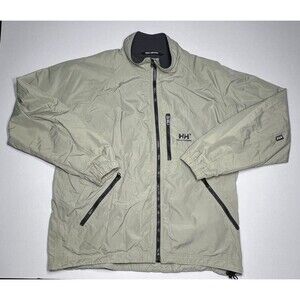 Helly Henson Men's Fleeced Lined  Full Zip Beige Hiking Jacket Size Large